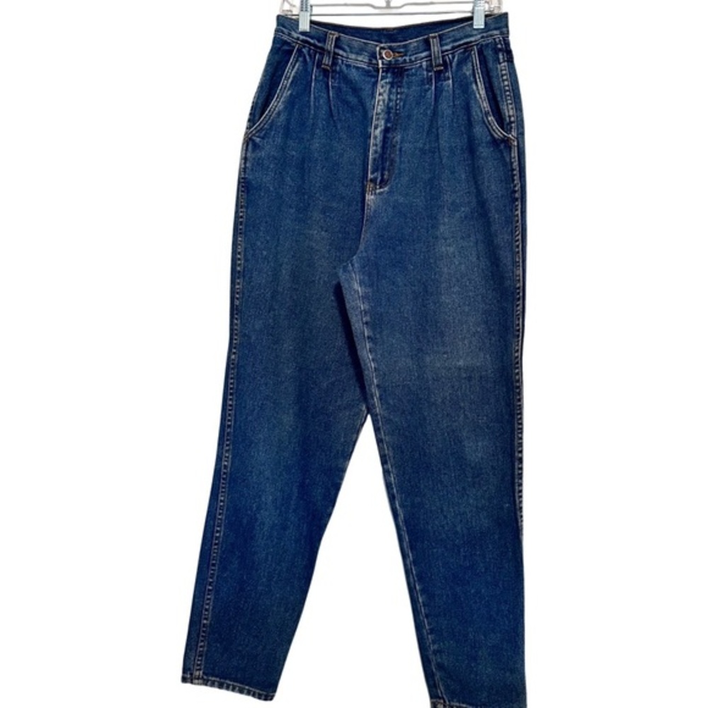 Vintage 80’s Designer Bill Blass Pleated High Waisted Denim Jeans 100% Cotton